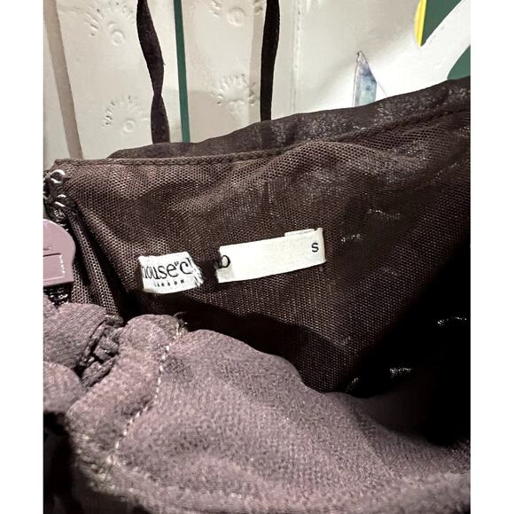 House of CB Baby Chocolate Chiffon Cutout Halter Mini Dress Size S Small - Picture 6 of 7